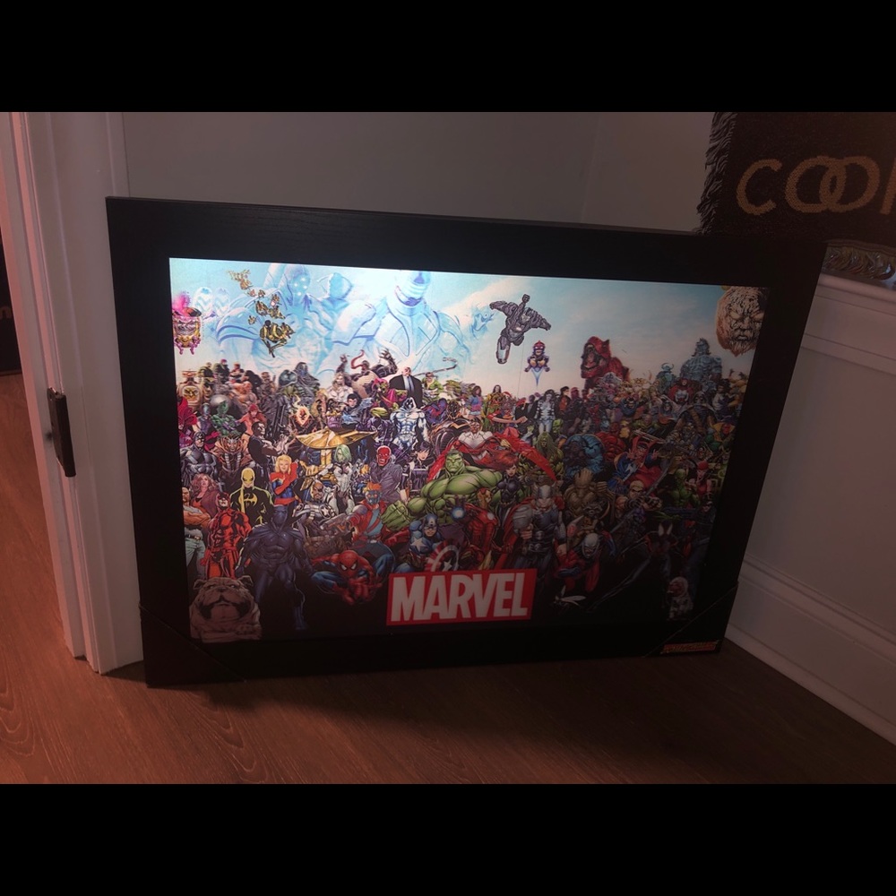 Marvel Universe 3D Wall Art Lenticular Framed New 23x31 Spiderman Hulk Ironman